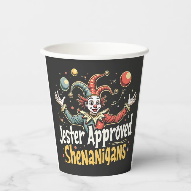 Jester Approved Shenanigans Circus Clown  Paper Cups (Front)