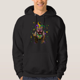 Jester Beads Mask Pitbull Dog Lover Owner Mardi Gr Hoodie