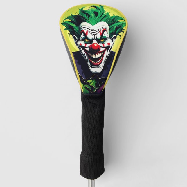 Jester Creepy Male Clown AIArt Golf Head Cover (Front)