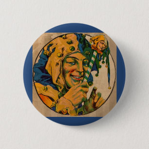 jester from the 1920s 6 cm round badge