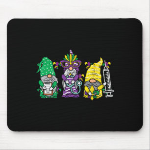 Jester Gnomes Nurse Mardi Gras Women Rn Icu Nicu E Mouse Pad