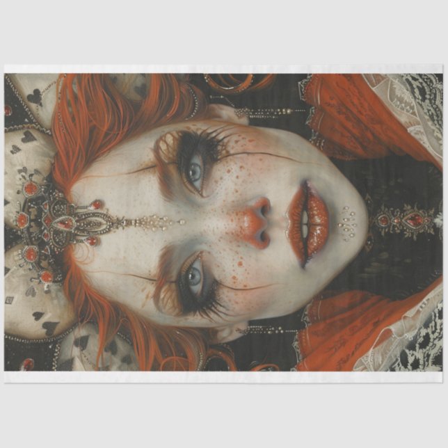 Jester Harlequin Masquerade Lady Decoupage  Tissue Paper (Front)