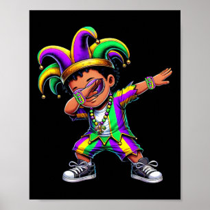 Jester Hat Mardi Gras Shirts Dabbing Boys Kids New Poster