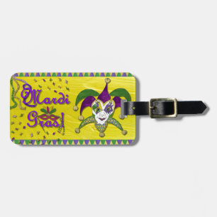 Jester Mask Mardi Gras Harlequin Luggage Tag