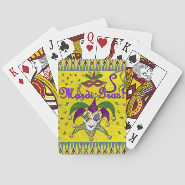 Jester Mask Mardi Gras Harlequin Playing Cards (Back)