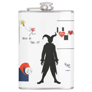 Jester Patch Hip Flask
