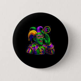 Jester Saying Six Seven 67 6 7 Meme Mardi Gras Fat 6 Cm Round Badge