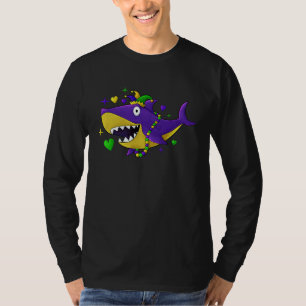 Jester Shark Animal   Mardi Gras Carnival Boys T-Shirt