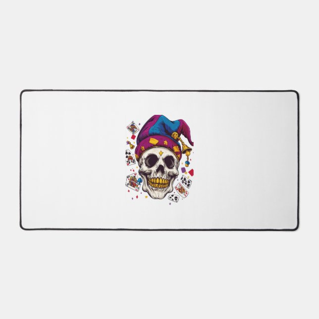 Jester Skull Trickster Desk Mat (Front)