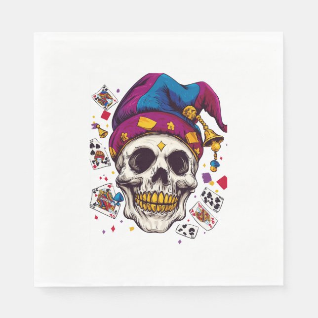 Jester Skull Trickster Napkin (Front)