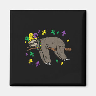 Jester Sloth Lazy Day Animal Cute Funny Mardi Gras Magnet