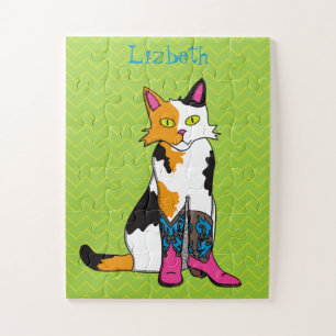Jester the Cat Kids Personalised Jigsaw Puzzle