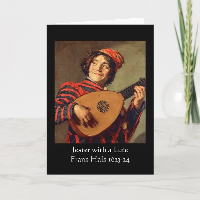 Jester with a Lute Greeting Card (Front)
