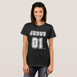 Jesus 01 Womens Dark t-shirt. Jesus is NUMBER ONE! T-Shirt