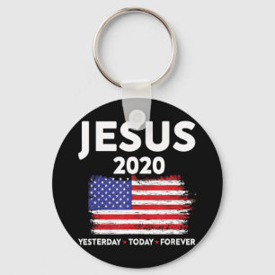 Jesus 2020 Election Sign USA flag Patriotic Christ Key Ring