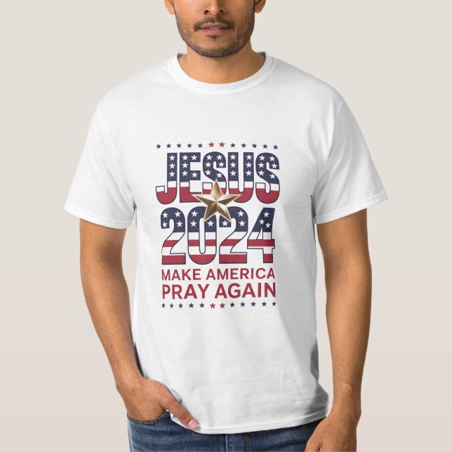 Jesus 2024 Make America Pray Again T-Shirt (Front)