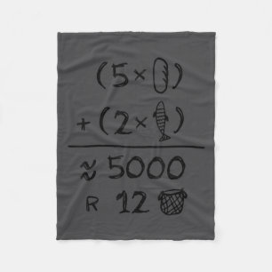 Jesus 2 Fishes 5 Breads 5000 Chosen Against Curren Fleece Blanket