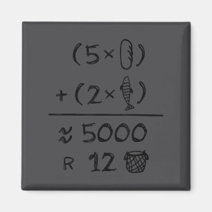 Jesus 2 Fishes 5 Breads 5000 Chosen Against Curren Magnet