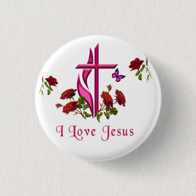 Jesus  3 cm round badge (Front)