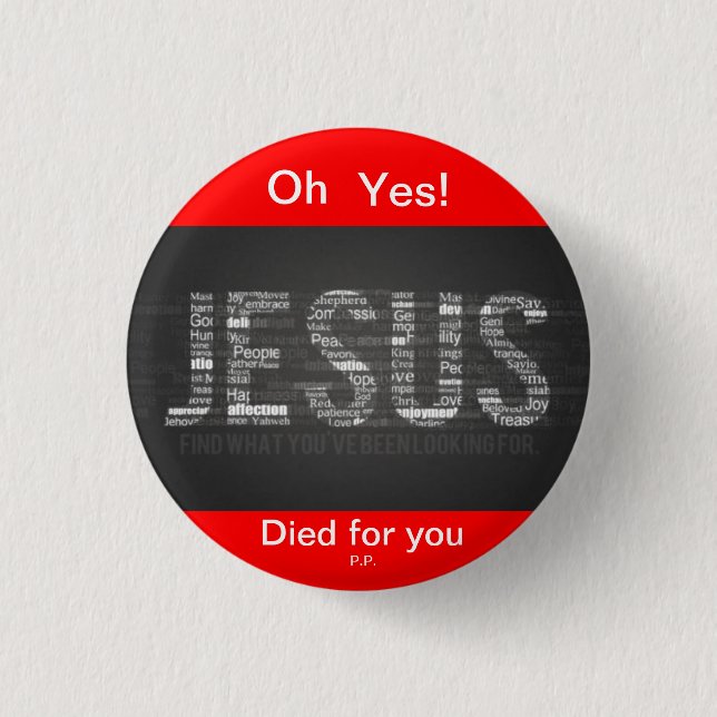 Jesus 3 Cm Round Badge (Front)