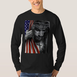 Jesus 4th of July American Flag Christian Faith Ch T-Shirt