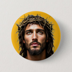 JESUS 6 CM ROUND BADGE