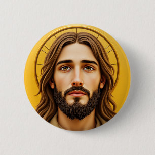 JESUS 6 CM ROUND BADGE