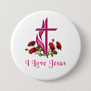 Jesus 7.5 cm round badge