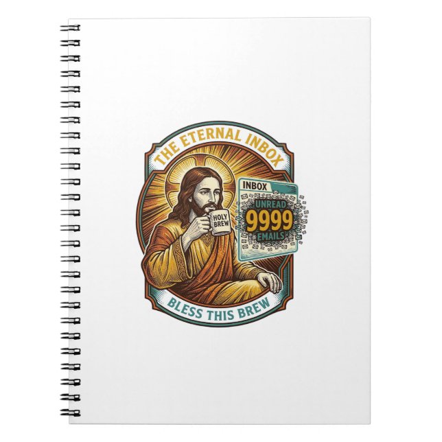 Jesus 9999 Unread Emails Inbox Zero Office Humor_1 Notebook (Front)