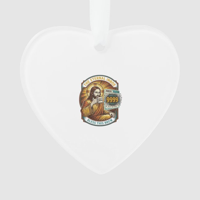 Jesus 9999 Unread Emails Inbox Zero Office Humor_1 Ornament (Front)