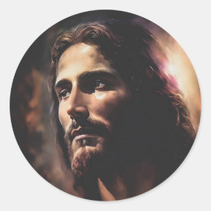 Jesus A Moment of Contemplation Classic Round Sticker