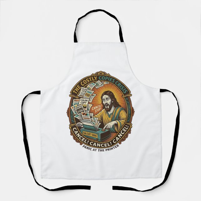 Jesus Accidental 100 Colour Copies Printer Mistake Apron (Front)
