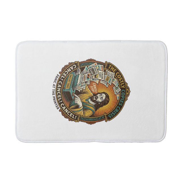 Jesus Accidental 100 Colour Copies Printer Mistake Bath Mat (Front)
