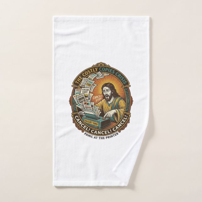 Jesus Accidental 100 Colour Copies Printer Mistake Hand Towel (Hand Towel)