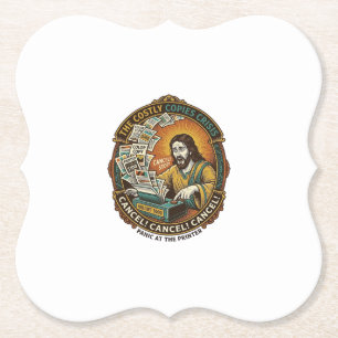 Jesus Accidental 100 Colour Copies Printer Mistake Paper Coaster