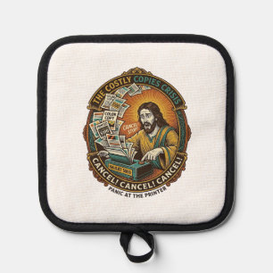 Jesus Accidental 100 Colour Copies Printer Mistake Pot Holder