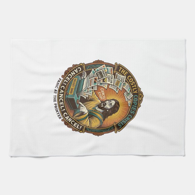 Jesus Accidental 100 Colour Copies Printer Mistake Tea Towel (Horizontal)