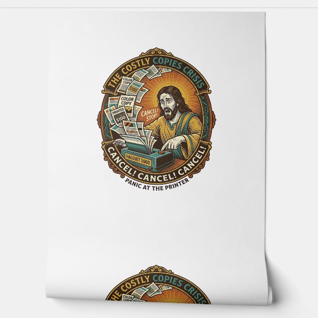Jesus Accidental 100 Colour Copies Printer Mistake Wallpaper (Unrolling)