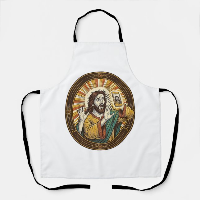 Jesus Accidental Front Camera Double Chin Selfie E Apron (Front)