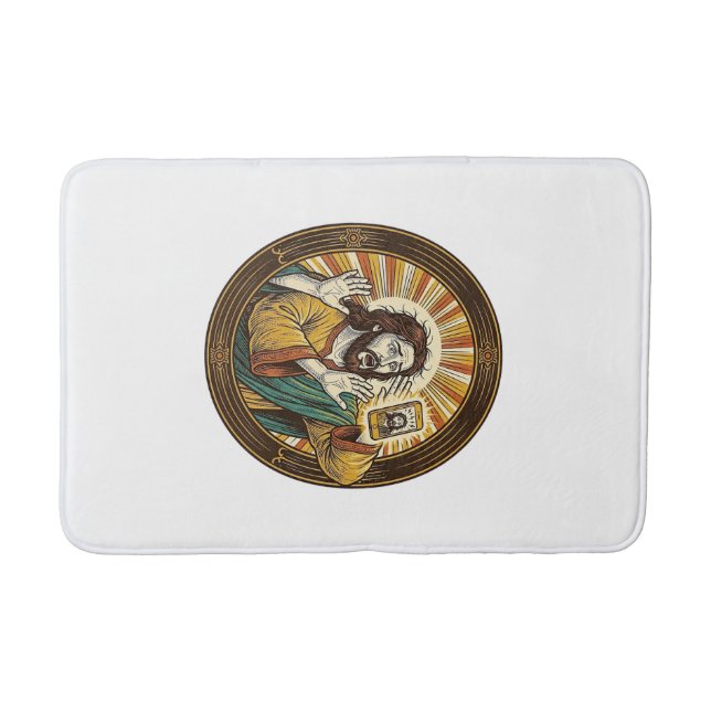 Jesus Accidental Front Camera Double Chin Selfie E Bath Mat (Front)
