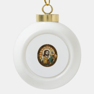 Jesus Accidental Front Camera Double Chin Selfie E Ceramic Ball Christmas Ornament