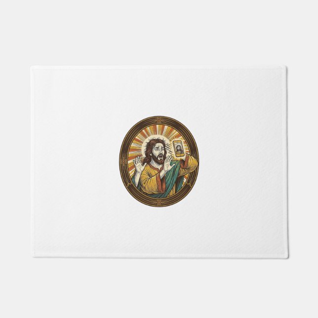 Jesus Accidental Front Camera Double Chin Selfie E Doormat (Front)