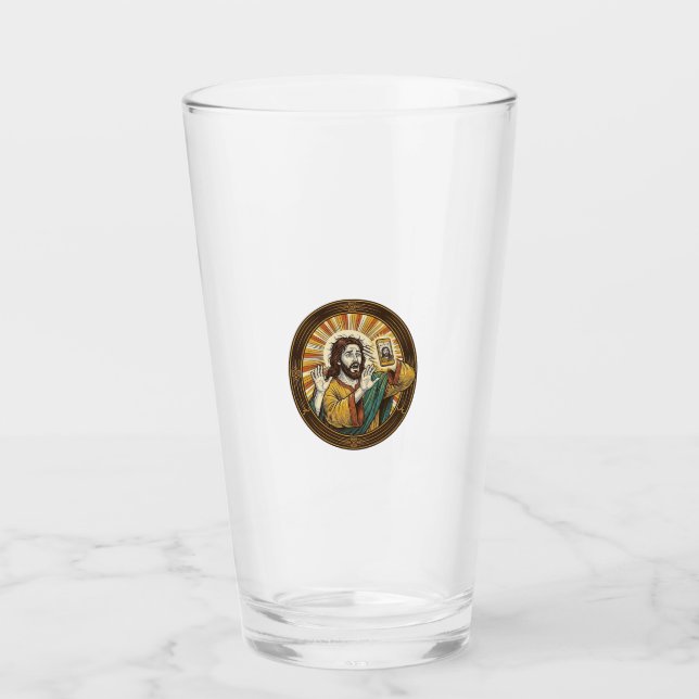 Jesus Accidental Front Camera Double Chin Selfie E Glass (Front)