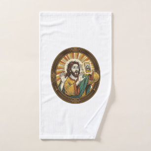 Jesus Accidental Front Camera Double Chin Selfie E Hand Towel