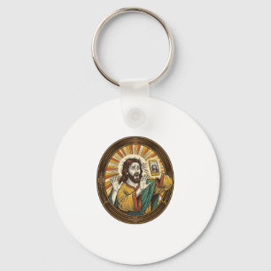 Jesus Accidental Front Camera Double Chin Selfie E Key Ring