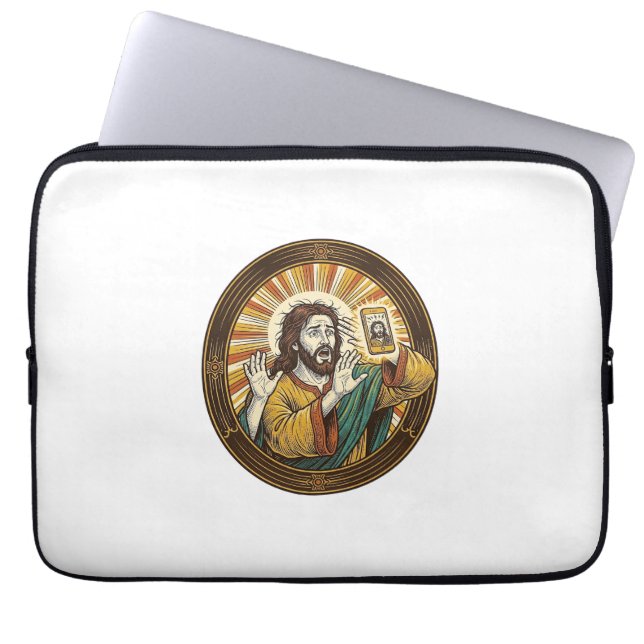 Jesus Accidental Front Camera Double Chin Selfie E Laptop Sleeve (Front)