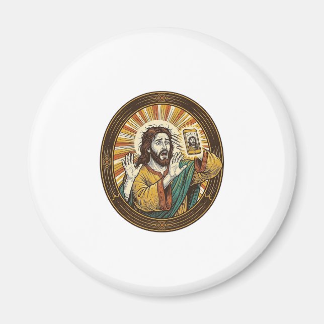 Jesus Accidental Front Camera Double Chin Selfie E Magnet (Front)