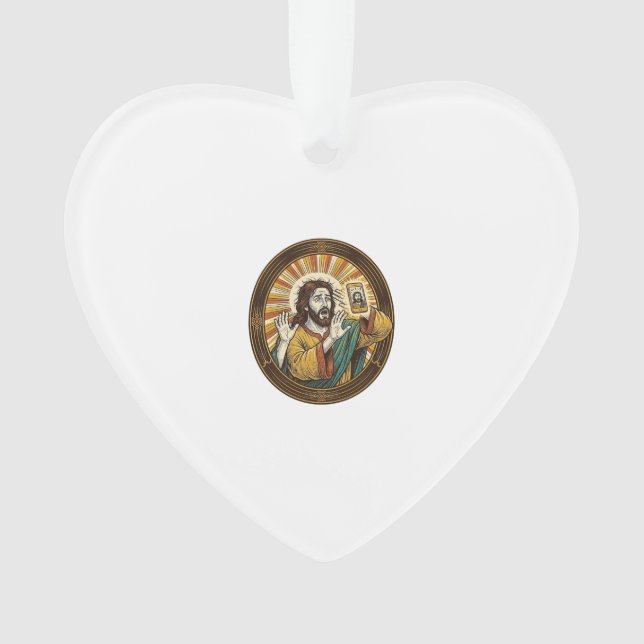 Jesus Accidental Front Camera Double Chin Selfie E Ornament (Front)
