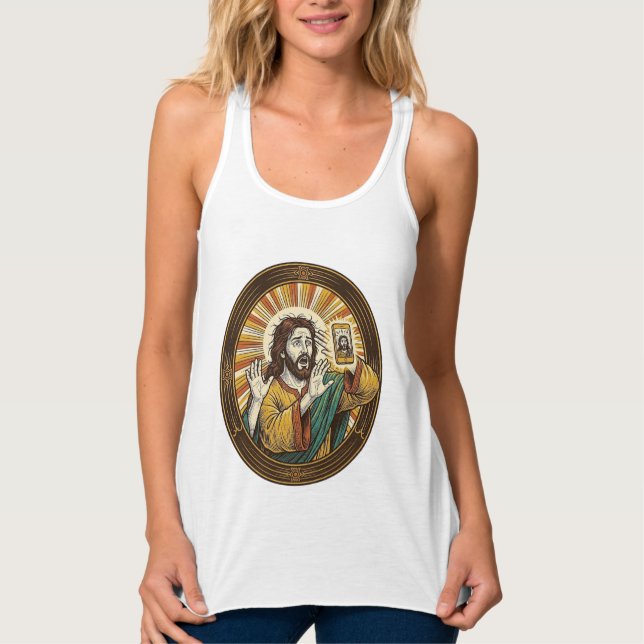 Jesus Accidental Front Camera Double Chin Selfie E Singlet (Front)