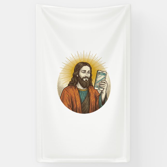 Jesus Accidental Video Instead Of Photo Camera Fai Banner (Vertical)